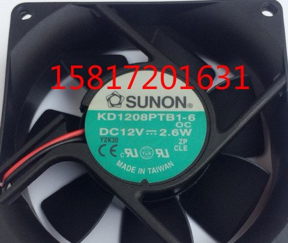 建准SUNON原装 KD1208PTB1-6A 8025 8CM机箱风扇12V 2.6W双滚珠