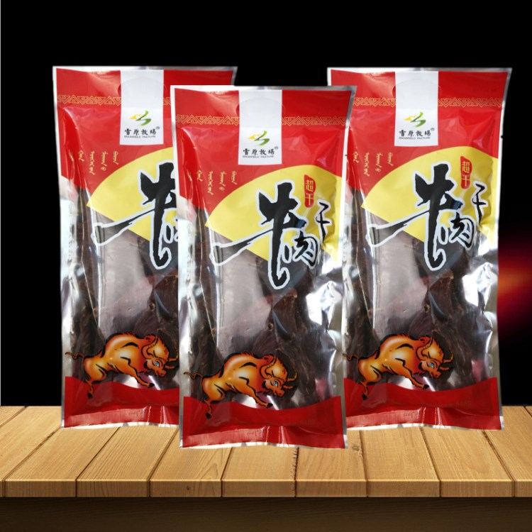 產(chǎn)地直銷 內(nèi)蒙特產(chǎn) 草原超干牛肉干 片狀 248g 休閑零食