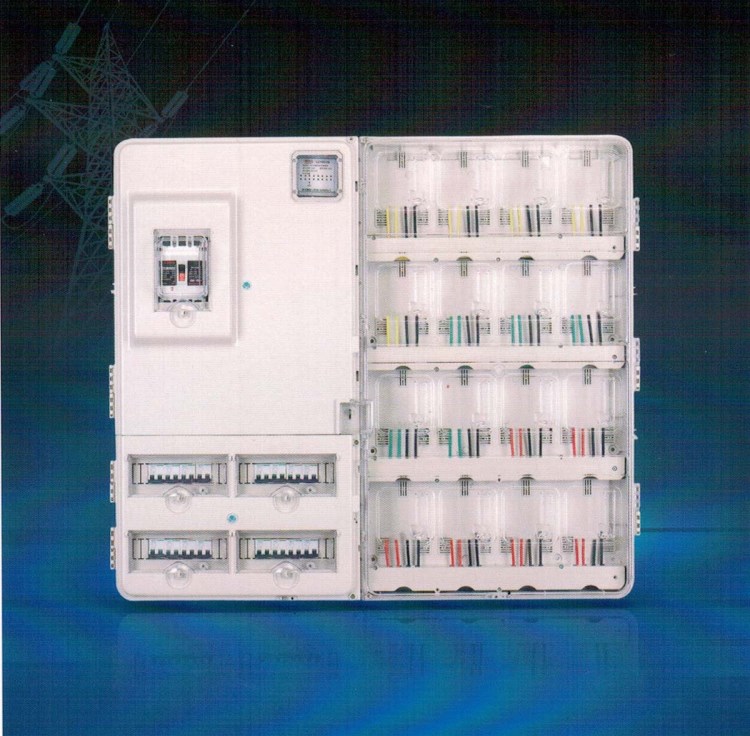 PC透明左右結(jié)構(gòu)16表位電表箱 單相十六表位塑料帶總控電表箱