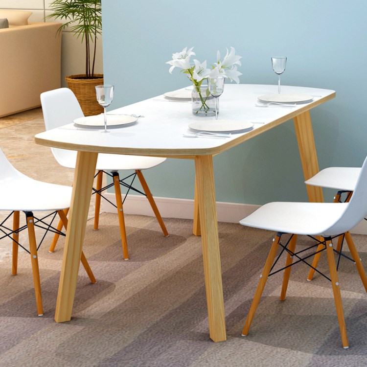 小户型餐桌家用长方形饭桌欧式实木腿餐桌现代简约吃饭桌子代发