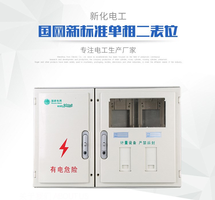 厂家直销玻璃钢电表箱2表位 二户国网新标准电能计量箱SMC配电箱