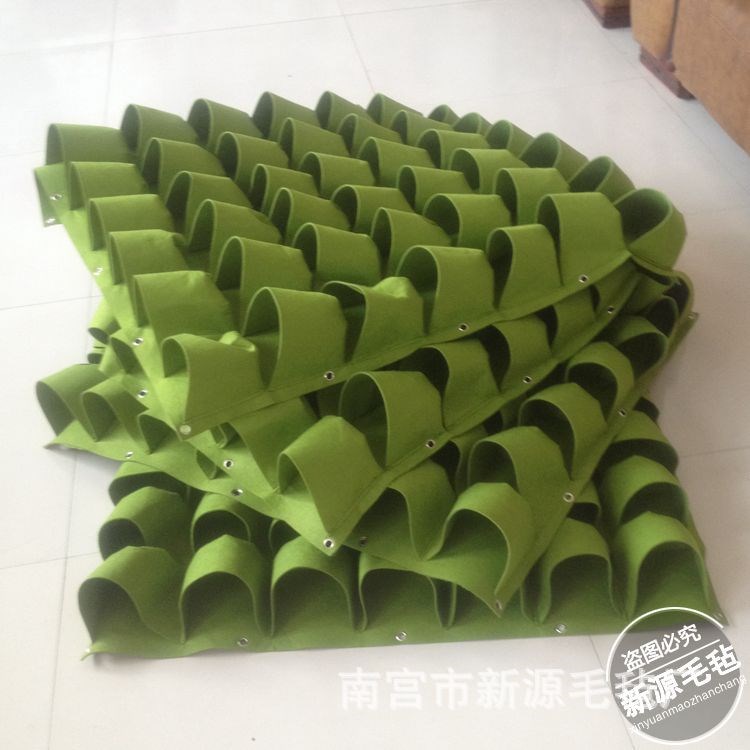 圓口超大容量立體壁掛毛氈種植袋工程綠化墻植物袋橫向立