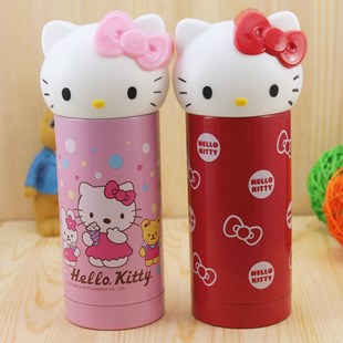 Hello Kitty貓頭不銹鋼保溫杯 KT貓可愛卡通保溫杯 kitty保冷杯l