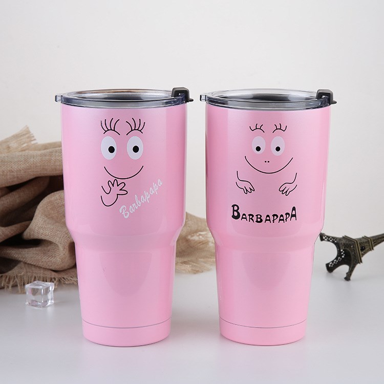 新款韓國泡泡杯先生冰霸杯30oz汽車杯粉色900ml kitty保溫杯批發