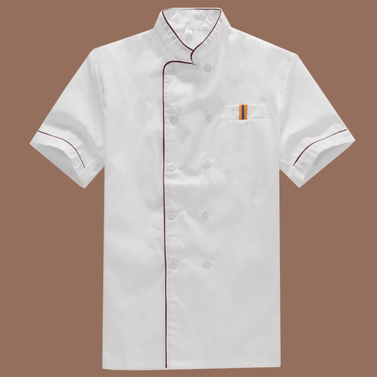 2018夏季新款短袖酒店西餐廳廚房廚師服半袖廚師長(zhǎng)工作服