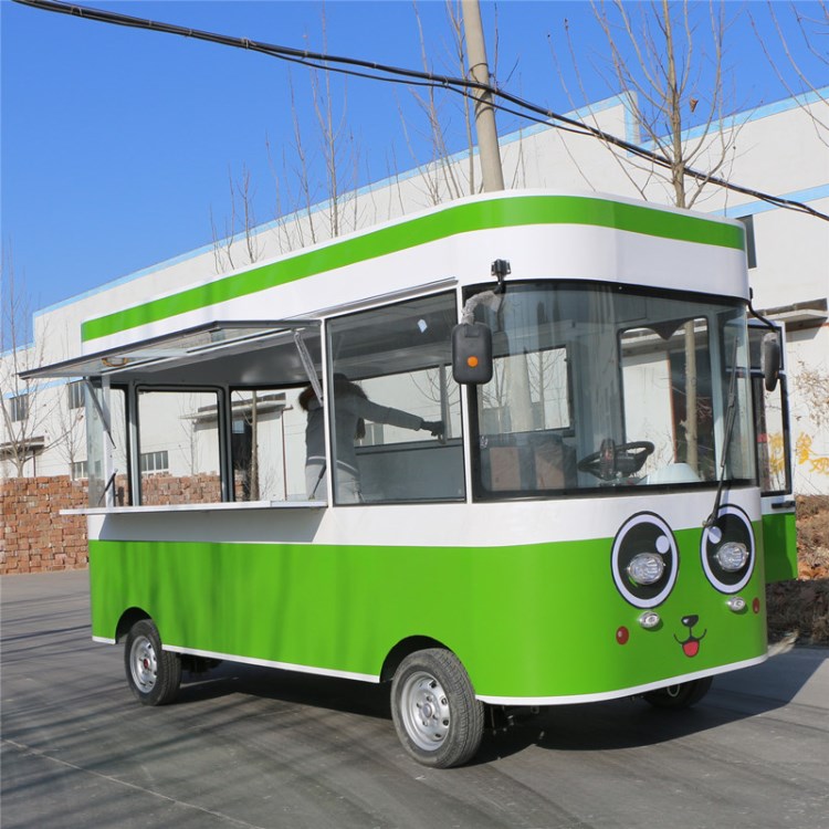 定做電動四輪早餐小吃車房車流動麻辣串烤冷面鐵板魷魚快餐擺攤車