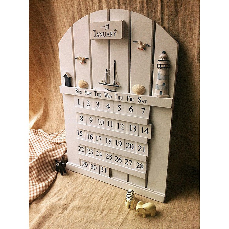 批發(fā)地中海風(fēng)格木制萬年歷 創(chuàng)意家居萬年歷/掛歷 日歷家居裝飾品