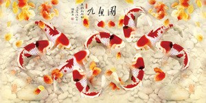 廠家直銷批發(fā)光柵板材立體畫 九魚圖65