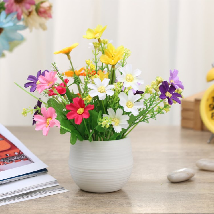 仿真花套裝客廳迷你擺件家居裝飾塑料花藝茶幾餐桌小盆景花卉盆栽