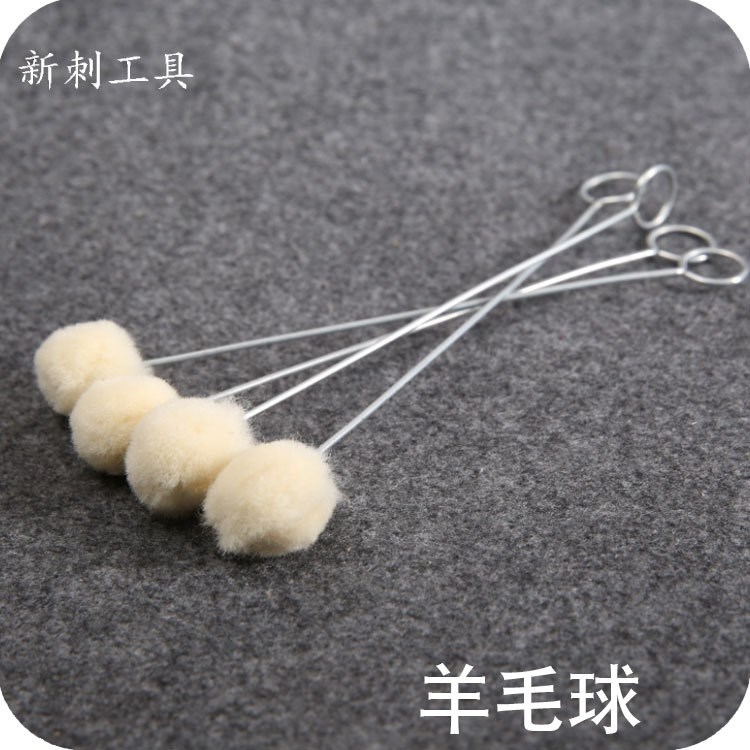 批發直銷羊毛球刷 皮革工具上油上色酒精染料刷 防染牛角油羊毛刷