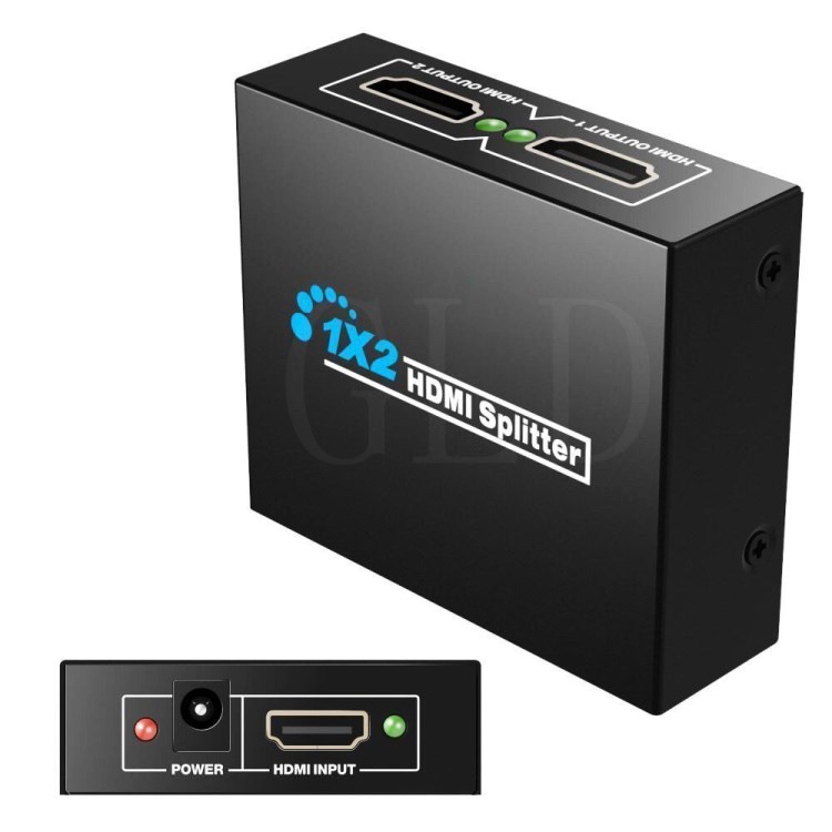 HDMI Splitter 1.4版HDMI分配器一分二4K 3D 1出2視頻轉(zhuǎn)換器1分2