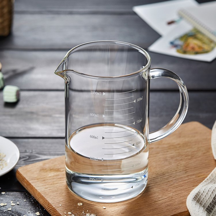 耐熱玻璃杯 牛奶杯 帶刻度加厚可微波加熱玻璃量杯耐熱烘焙量杯