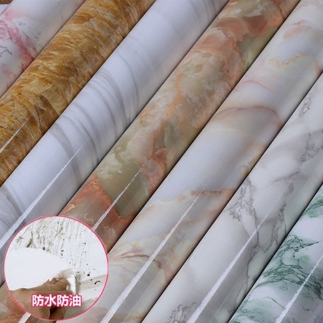加厚防水大理石紋自粘墻紙加厚桌面臺(tái)面灶臺(tái)窗臺(tái)烤漆廚房翻新貼紙