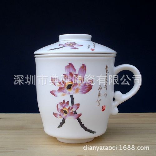 典雅精品陶瓷杯 景德鎮(zhèn)陶瓷杯 陶瓷杯子 禮品杯定做