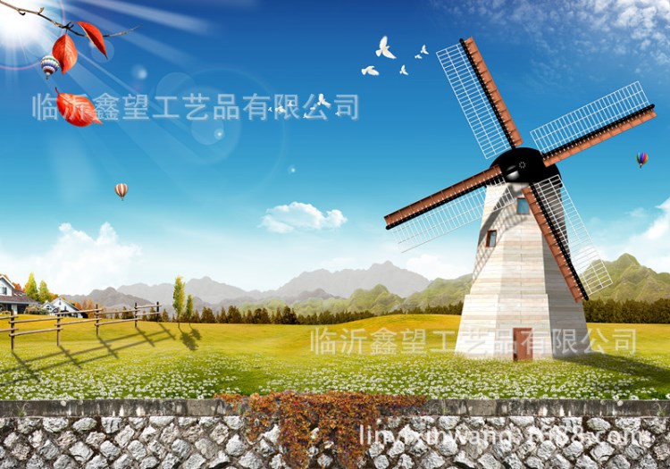廠家直銷大型風(fēng)車荷蘭古典防腐木景觀水車景區(qū)埃菲爾鐵塔可定制