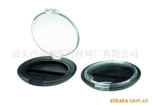 廠家供應(yīng) 2色眼影彩妝盒 粉盒 透明蓋 圓形 化妝品塑膠殼