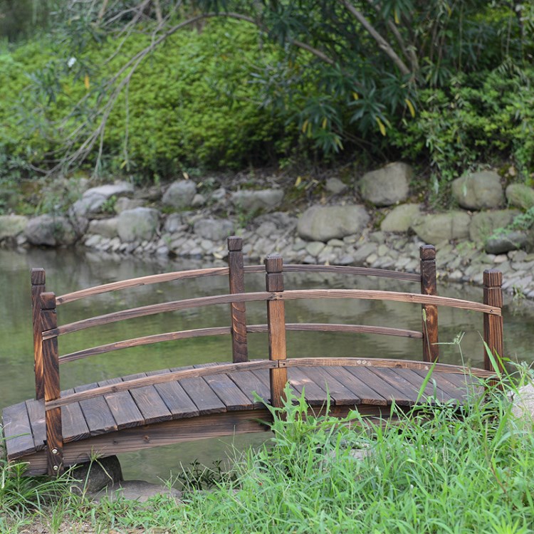 園林園藝實(shí)木碳化木橋防腐木橋公園木橋花園小木橋戶外小橋拱橋