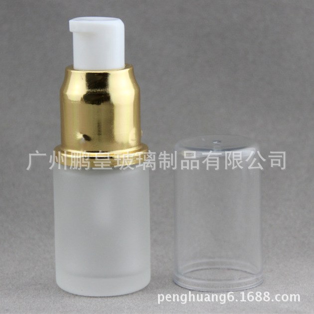 廠家直批蒙砂30ml 頭乳液瓶子 配外罩 泵頭 絲印