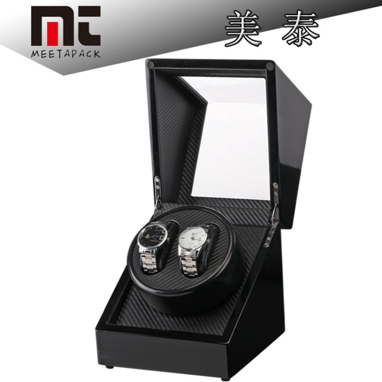 电动马达盒黑色烤漆单头内碳纤维电动摇表器晃表器watch winder