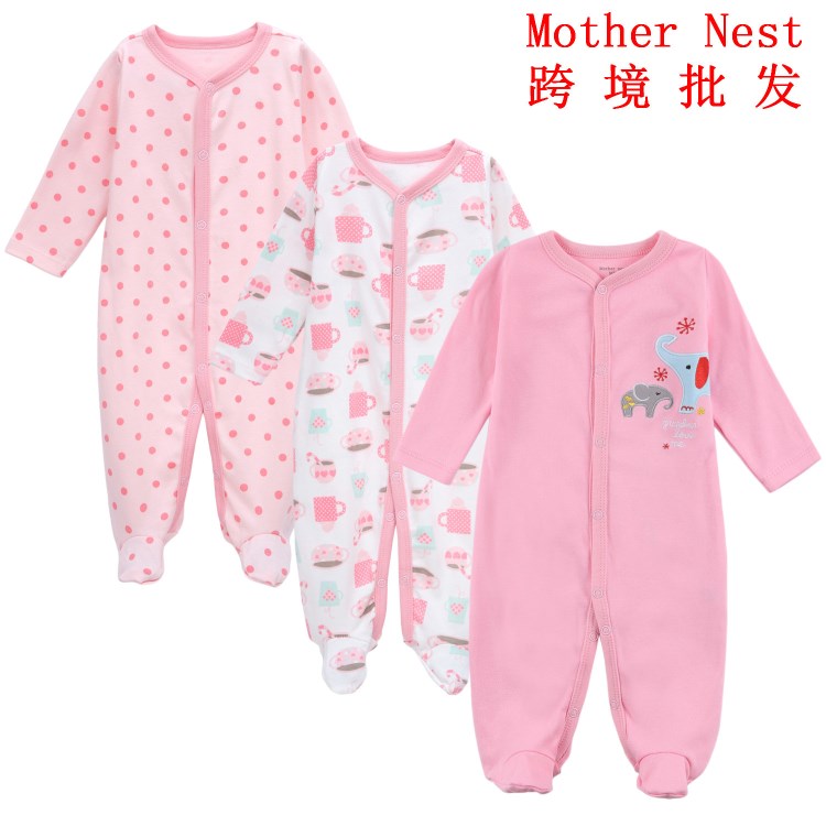 2018baby clothes新款嬰兒服裝包腳爬服連體衣爬服棉服carter A