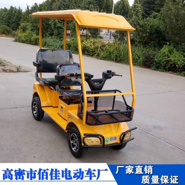 廠家直銷新款豪華帶棚子兩坐老年電動車 四輪代步電動車觀光車