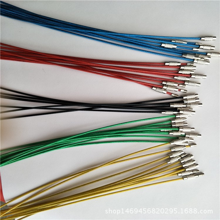 廠家外貿鋼絲繩精品不銹鋼鋼絲圈 鑰匙圈鋼絲條五金飾品配件