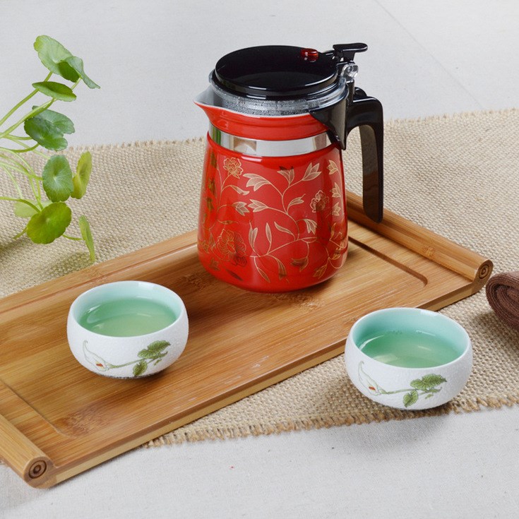 厂家陶瓷飘逸杯 时尚泡茶器 大容量泡茶杯水壶过滤器金花飘逸壶