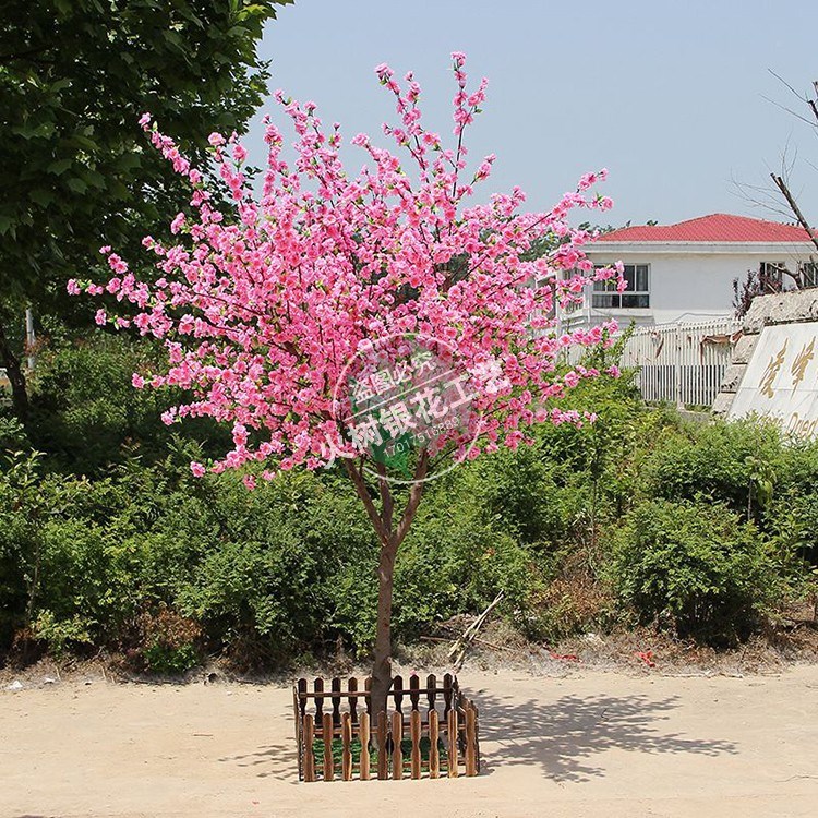 仿真花樹 櫻花樹桃花樹仿真樹木綠色雕塑定做 裝飾布景觀賞工藝品