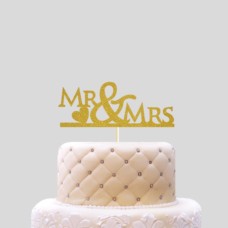 Mr&amp;MRS生日蛋糕派对婚礼婚庆插牌 蛋糕装饰 婚礼甜品台蛋糕装饰