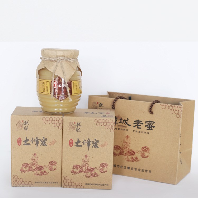 原生態(tài)蜂場野生結晶土蜂蜜天然農家自產 禮盒裝500g*2一件代發(fā)