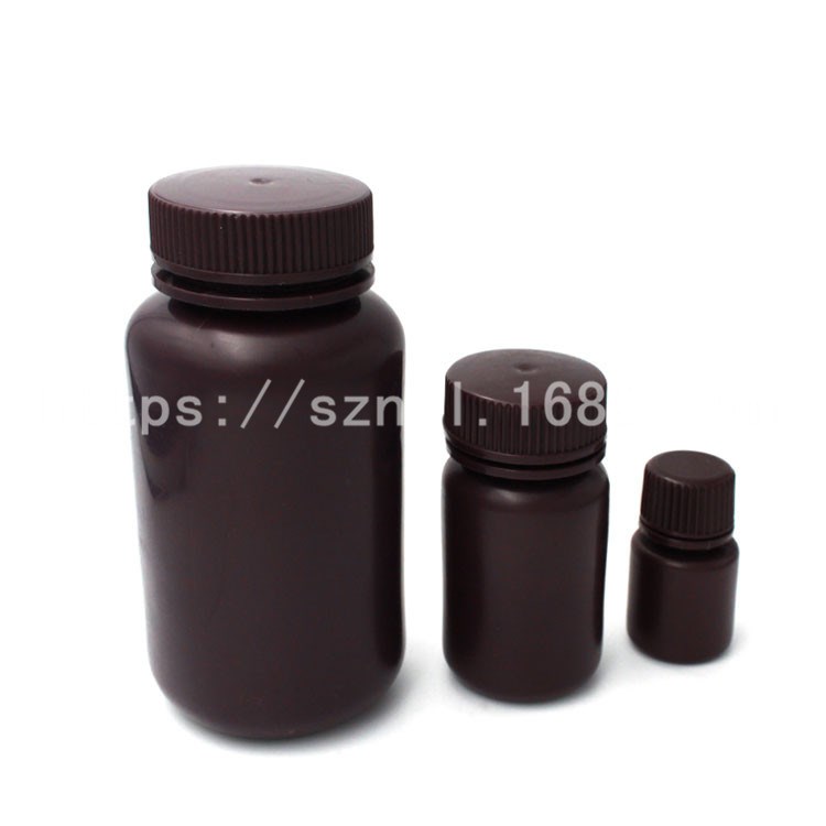 棕色琥珀色HDPE高密度聚乙烯廣口塑料瓶大口試劑瓶15ML-2000ML