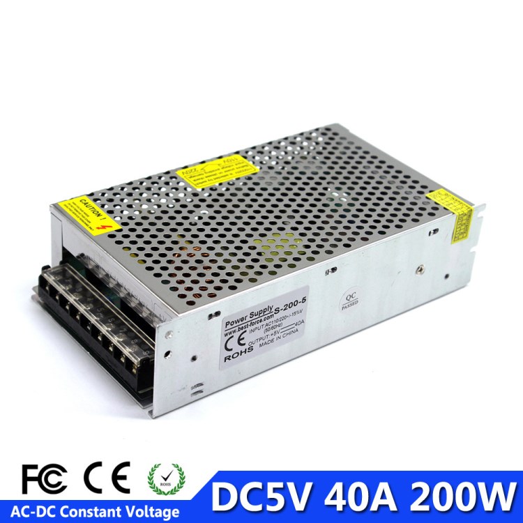 DC5V40A200W恒压开关电源 5V200W直流电源LED灯条模组显示屏电源