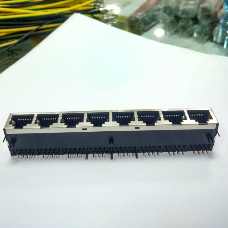 RJ45 1*8 八口90度 网络接口 8P8C网络插座 水晶头RJ45 1&times;8A全包