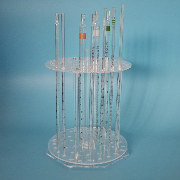 36孔 ，48孔圓形亞克力移液管架可拆卸式圓盤有機玻璃滴管架