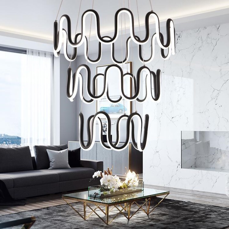 后現代簡約客廳吊燈創意個性led餐廳吊燈藝術臥室燈具異形吧臺燈