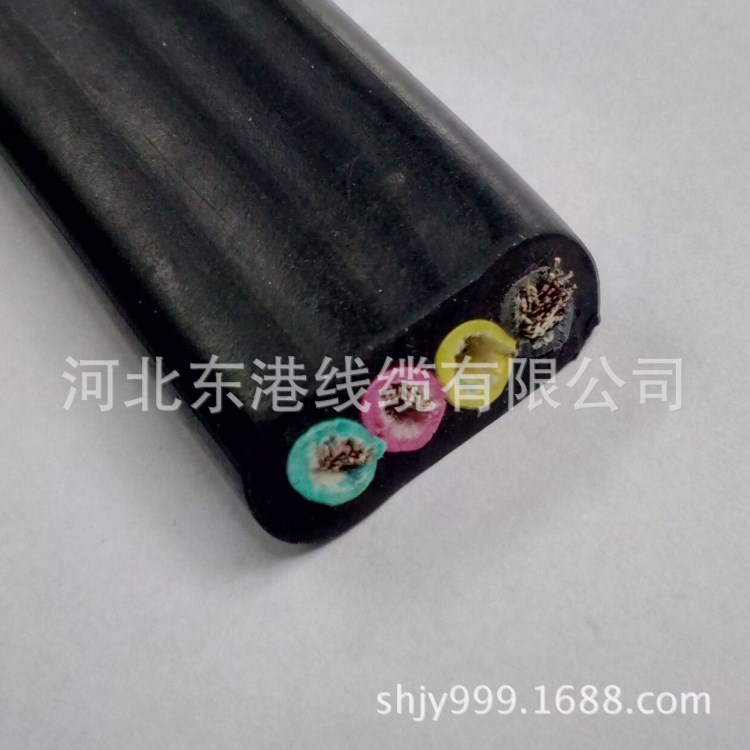 工厂直销美规扁平橡套耐油阻燃600V防水电缆4*12awg