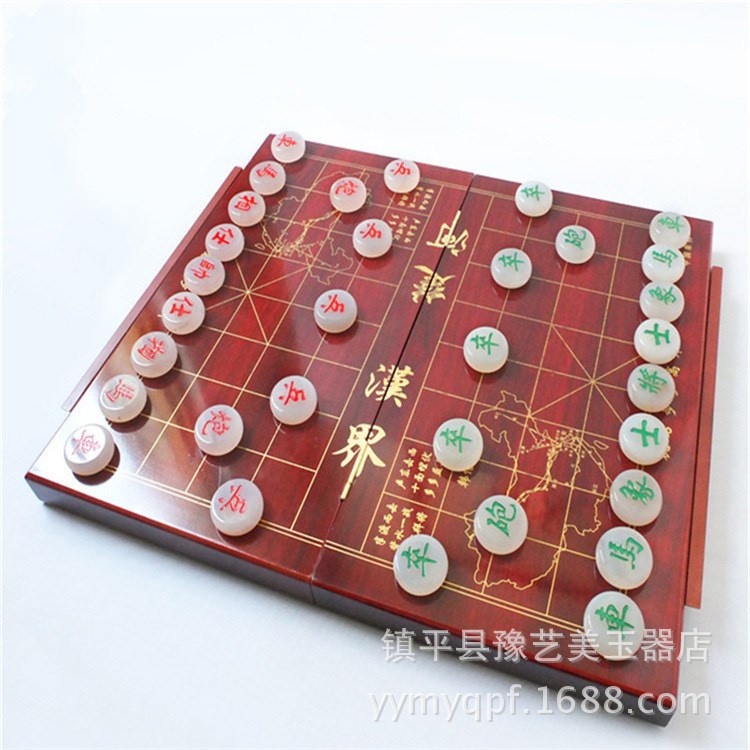 天然冰種白玉髓象棋 玉髓瑪瑙象棋時(shí)尚休閑娛樂玉石首飾品批發(fā)