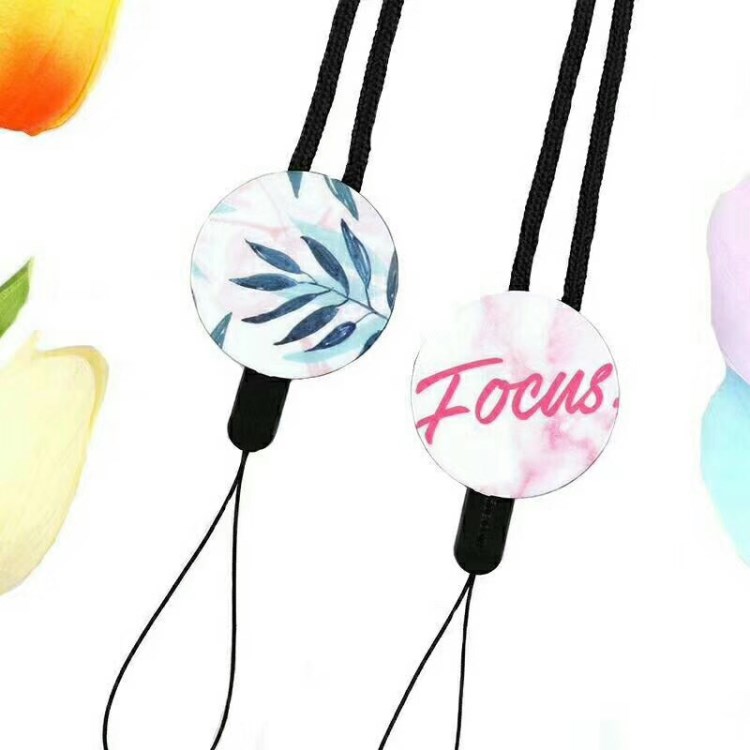 小清新文藝葉子手機掛繩imd半包磨砂手感鋅合金可拆卸指環