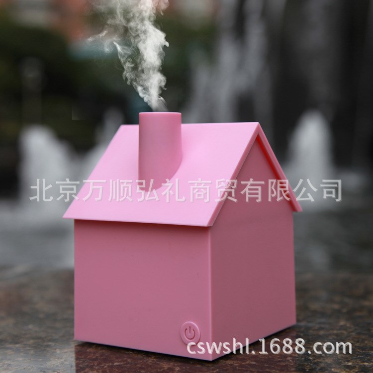 定制創(chuàng)意禮品迷你桌面USB空氣凈化加濕器 白藍(lán)淺粉三色彩盒裝