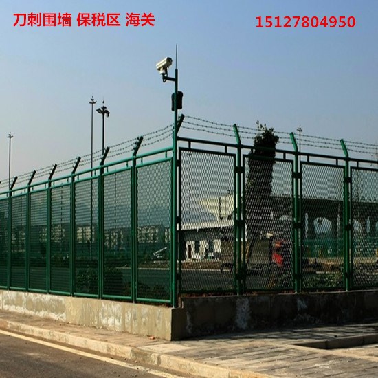 廣州海關(guān)圍網(wǎng),保稅區(qū)空港道圍欄,物流中心網(wǎng)墻,海關(guān)鍍鋅浸塑圍網(wǎng)
