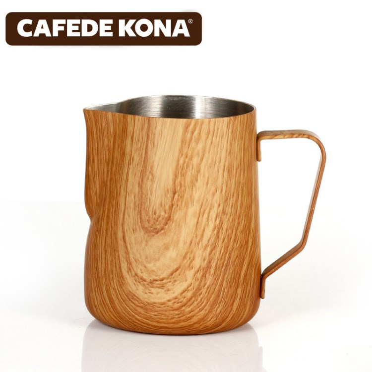 CAFEDE KONA拉花杯 尖嘴不銹鋼加厚打奶泡缸 花式咖啡拉花器具