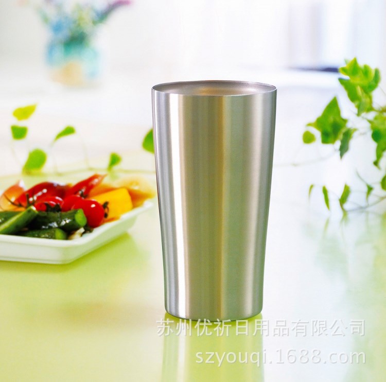 304不銹鋼啤酒杯350ml雙層保溫杯保冰杯啤酒杯冰霸杯冰樂杯 日本