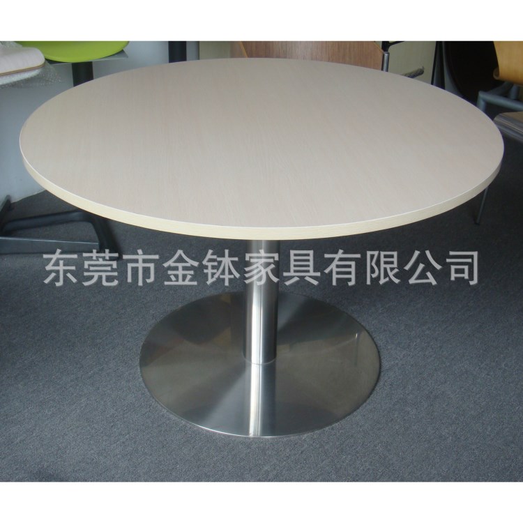 定做批發各類防火板餐桌餐臺 時尚不銹鋼腳圓餐桌宴會桌JB-FF147