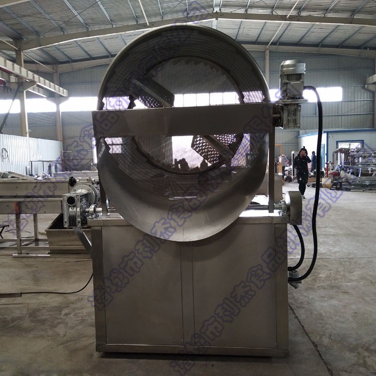 獅子頭油炸機/諸城利杰全自動攪拌油炸機/電加熱油水混合油炸鍋