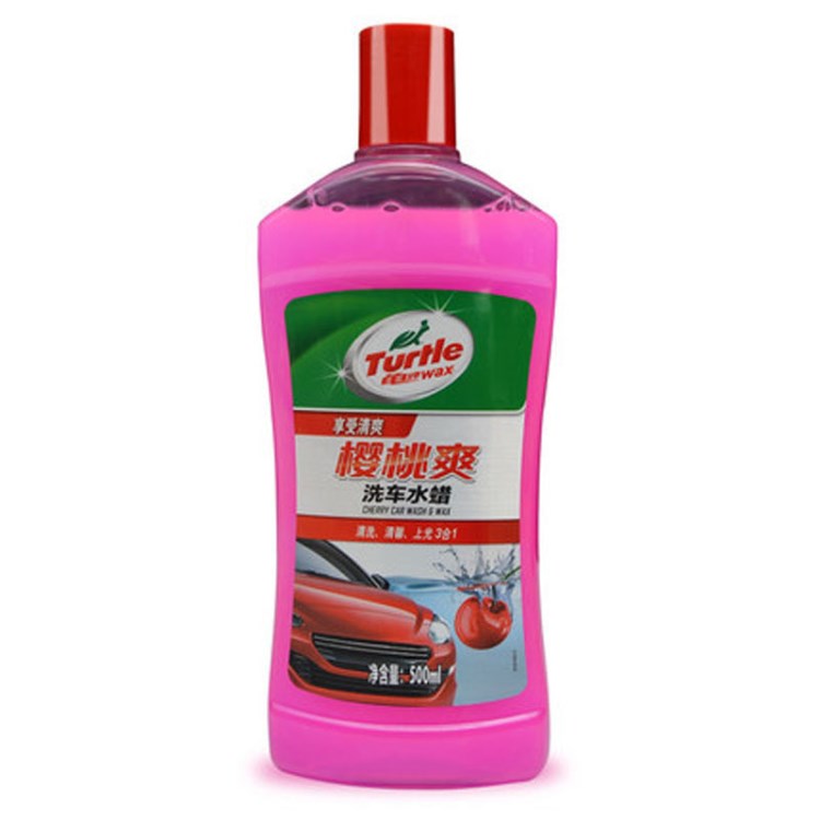 龜牌洗車液汽車濃縮泡沫櫻桃爽洗車水蠟 G-702R 500ml