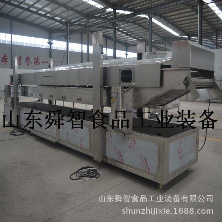 沙琪瑪連續(xù)油炸設備 電加熱油水混合油炸流水線 山東舜智質保一年