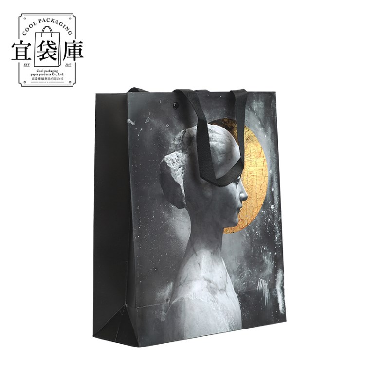 定做禮品袋服裝袋子購(gòu)物手提袋 通用環(huán)保禮品袋印刷黑卡紙紙袋