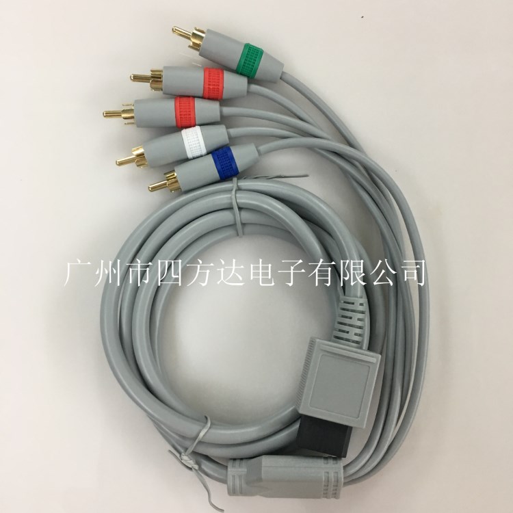 游戲機(jī)中性線材WIIU色差5頭分量線1.8米WII色環(huán)電視顯示器連接線