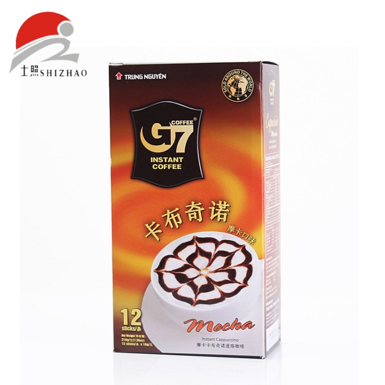 G7卡布諾奇摩卡咖啡 越南特產(chǎn) 沖調(diào)飲品 摩卡三合一咖啡216g/盒