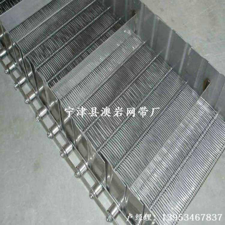 不銹鋼金屬輸送帶 304網(wǎng)鏈 擋板式網(wǎng)帶 包裝機(jī)械網(wǎng)帶 定做加工